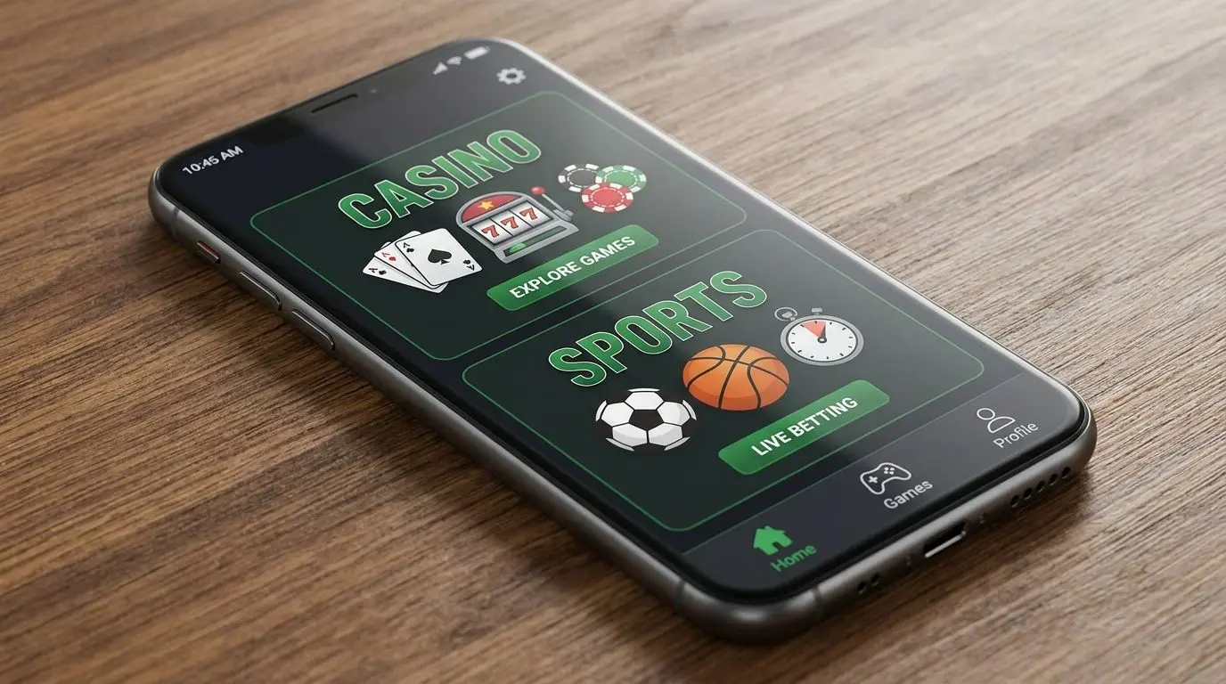Interface geral da app Solverde em Android com áreas de casino e apostas