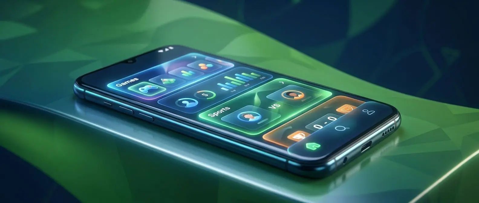 Telemóvel Android com interface da aplicação Solverde em destaque