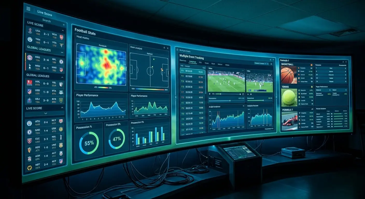 Ecr&atilde; digital com an&aacute;lise de futebol e outros desportos