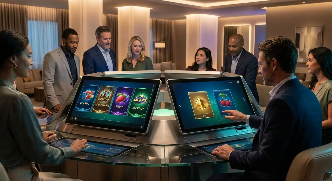 Escolher categorias de slots Utilizadores a escolher entre diferentes categorias de slots
